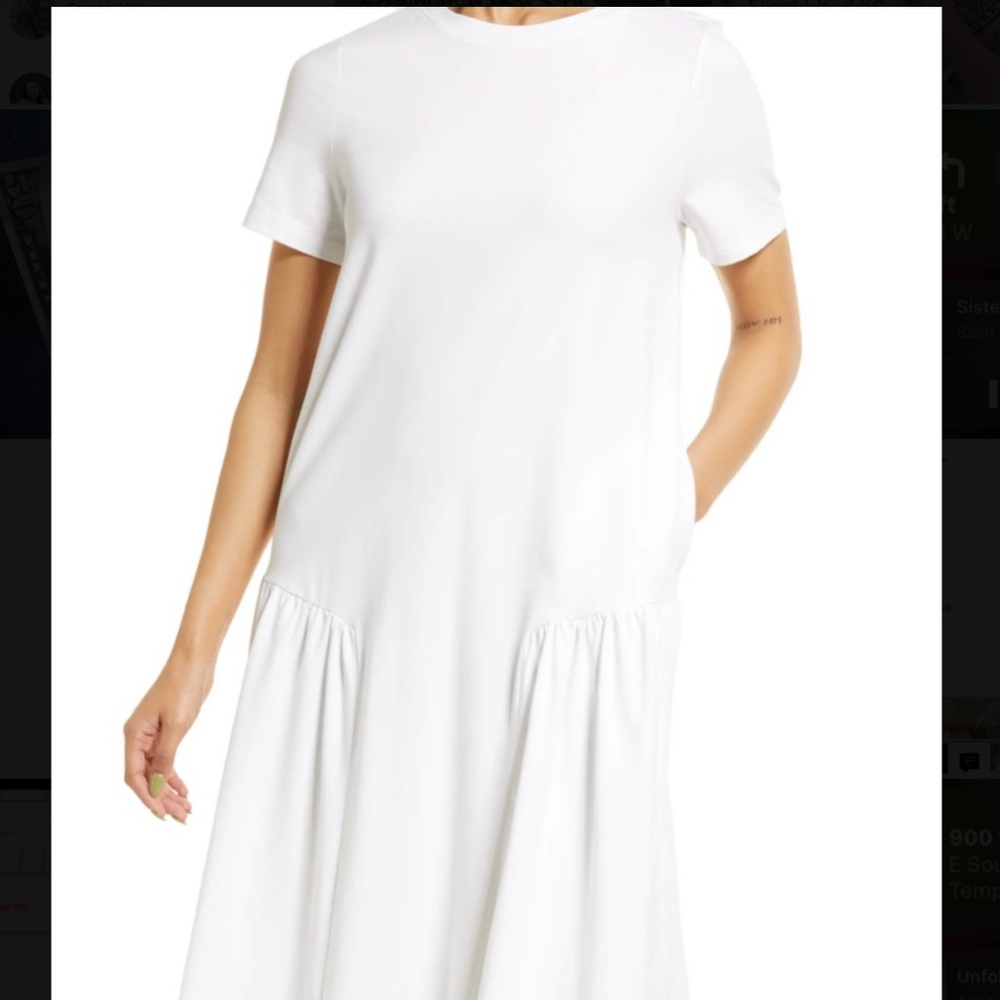 Nordstrom white pleated maxi dress